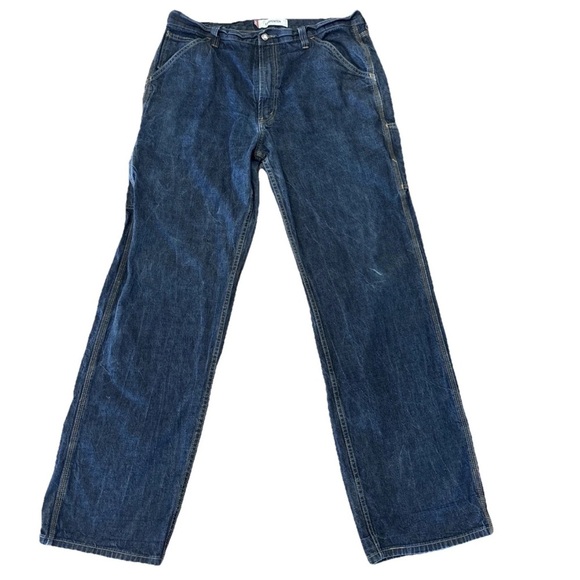 Levi’s 514 Jeans Mens Size 36x34 Blue Denim Slim Straight Carpenter Y2K Workwear - Picture 1 of 13